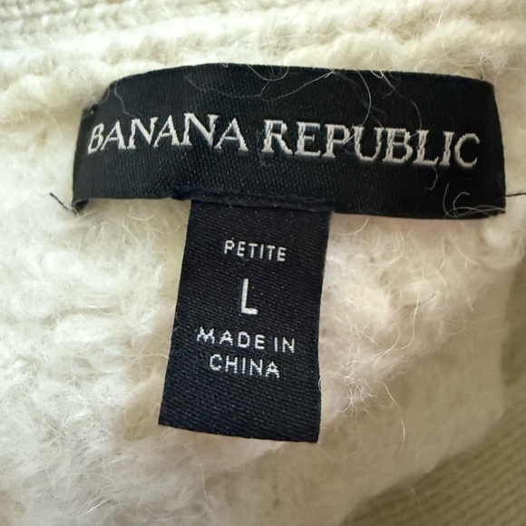 Banana Republic Women Size LP Alpaca & Wool Cream Cardigan Quiet Luxury - Picture 9 of 11